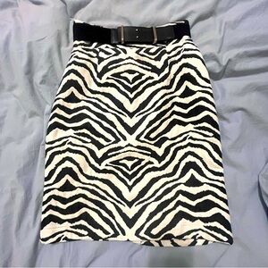 Antonio Melani Zebra Print‎ Pencil Skirt with Belt – Size 0
